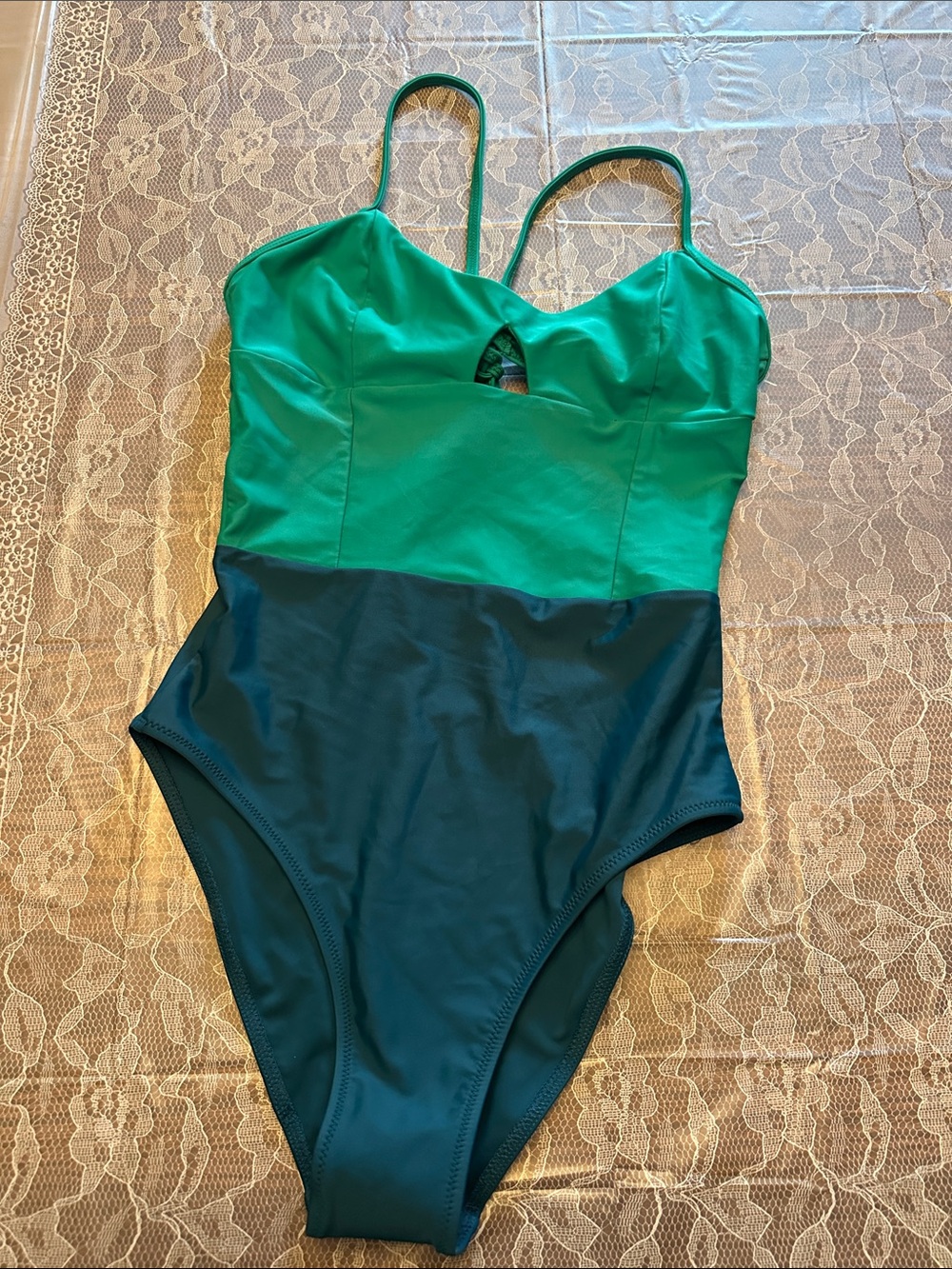 NWOT Summersalt Green Two-Tone One-Piece Swimsuit